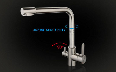 Смеситель для кухни со встроенным фильтром (краном) под питьевую воду Gappo G4399-1