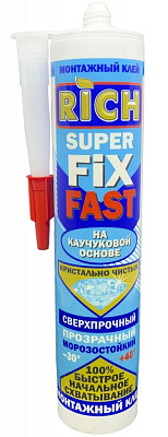 Клей монтажный SUPER FiX (под пист., ПРОЗ.) 310мл RiCH (12/1шт)