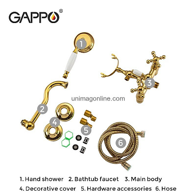 Смеситель для ванны Gappo G3289-4