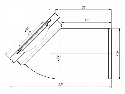 АНИ  W4220 Труба фановая 110x45°  (30/1шт)