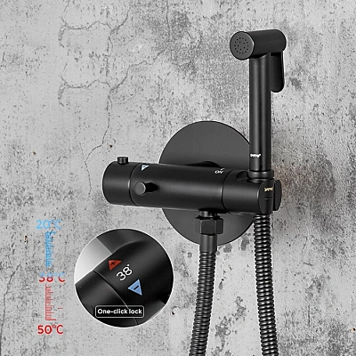 Термостатический смеситель с гигиеническим душем Gappo G7290-6