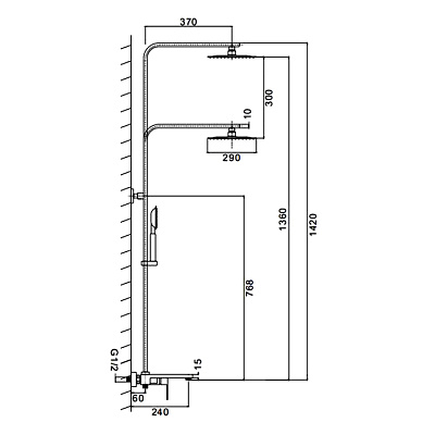 Душевая стойка со смесителем Frap F24804