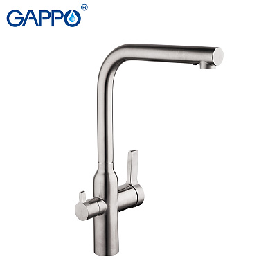 Смеситель для кухни со встроенным фильтром (краном) под питьевую воду Gappo G4399-4