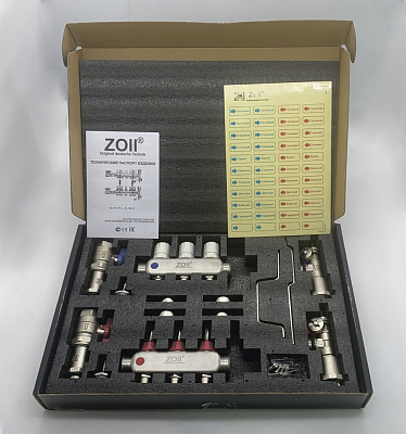 Коллекторная группа ZOLL с расходомерами с кранами нержавейка 1" х 3 ход (5/1шт) Т