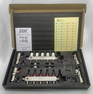 Коллекторная группа ZOLL с расходомерами с кранами (НЕРЖ)  1" х 5 ход (5/1шт) Т