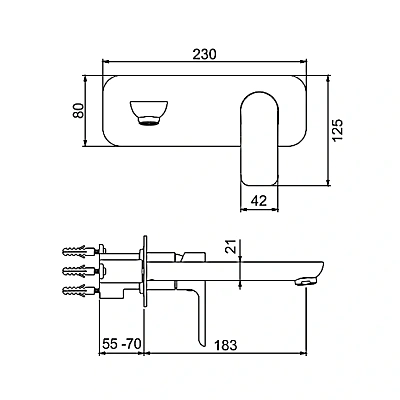 Настенный смеситель для раковины Gappo G1048-22