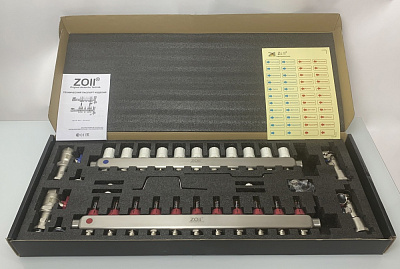 Коллекторная группа ZOLL с расходомерами с кранами нержавейка 1" х 11 ход (2/1шт) Т