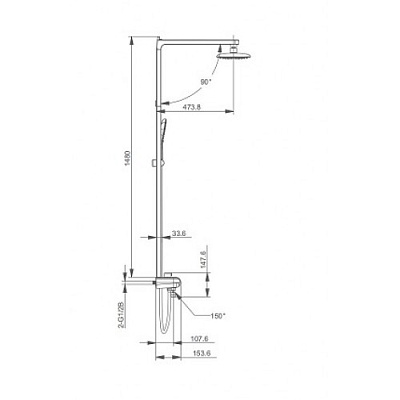 Душевая стойка со смесителем Gappo G2495-4