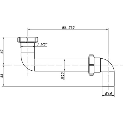 К-4003-1 Отводное колено 1"1/2х40 без выпуска ОРИО (70/1шт)