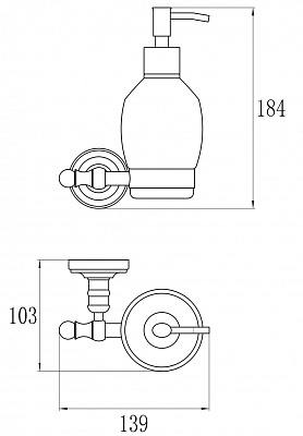 Дозатор жидкого мыла (БРОНЗА) GANZER 31021-D  (20/1шт)