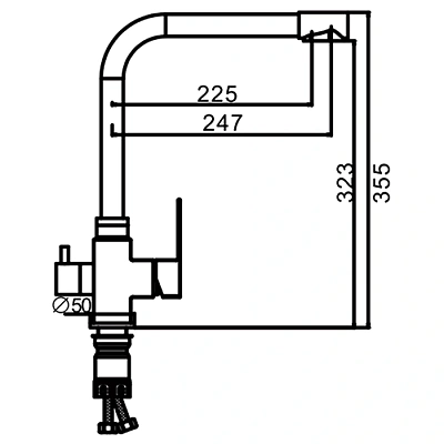 Смеситель для кухни со встроенным фильтром (краном) под питьевую воду Frap F43899-2